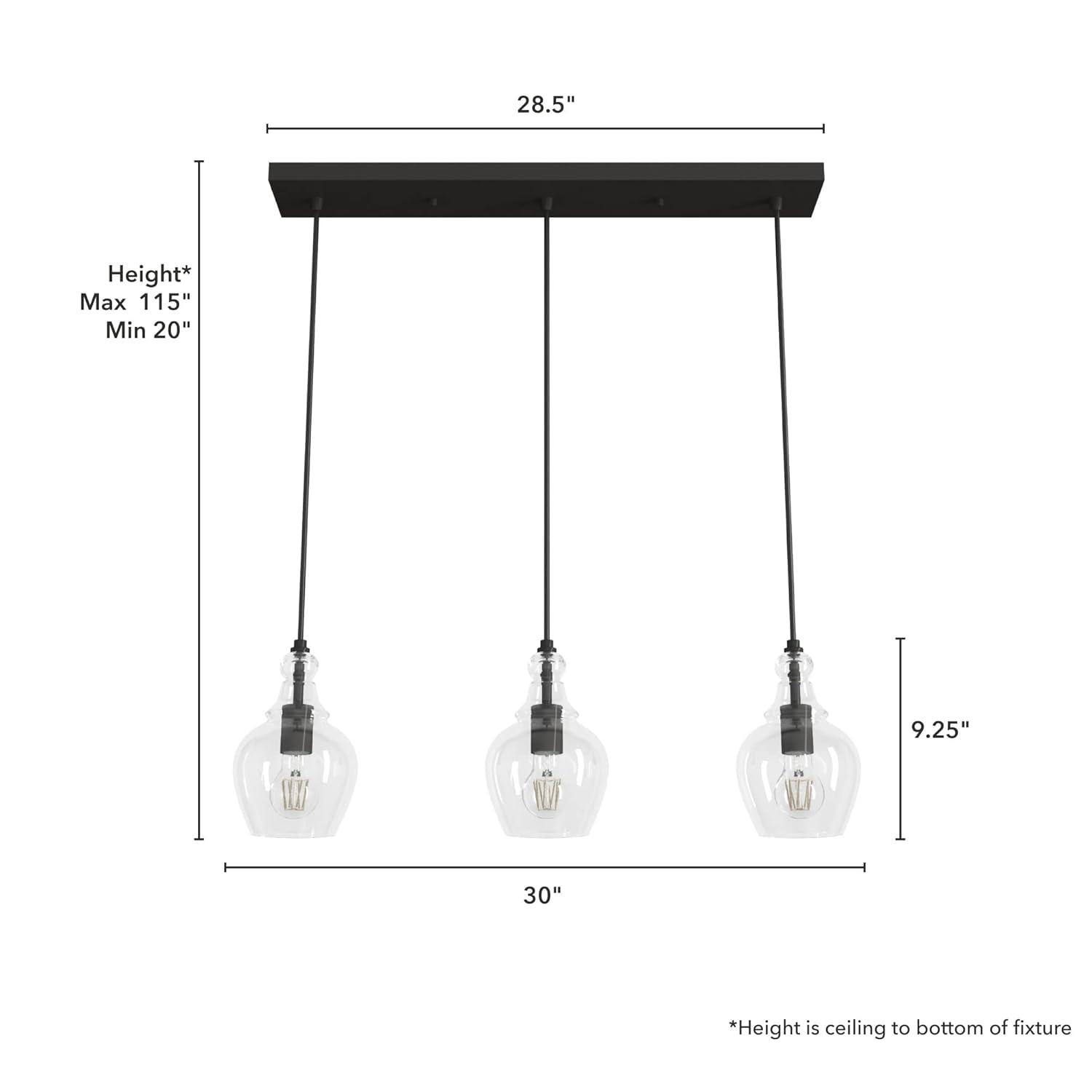 Hunter Fan Maple Park 3 Light Linear Bell Pendant