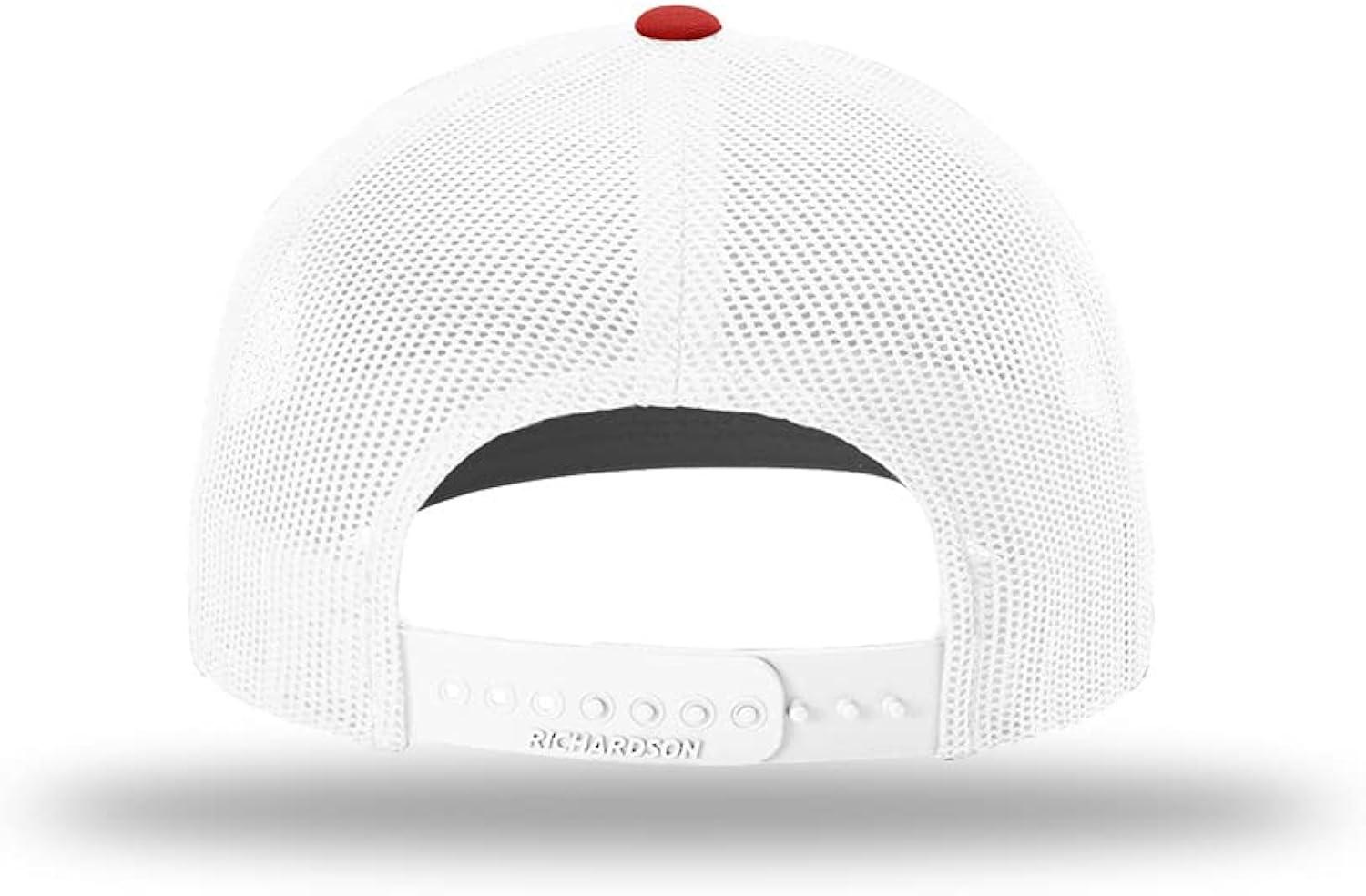 Richardson - Adjustable Snapback Trucker Cap - 112 - Red/ White - Size: OSFM