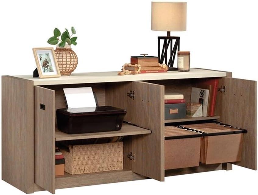 Inbox Zero Eraclio 65.984'' Wide 2 - Shelf Credenza with Cable Management
