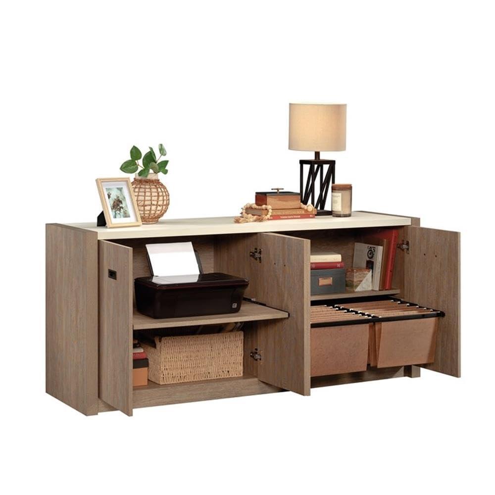 Inbox Zero Eraclio 65.984'' Wide 2 - Shelf Credenza with Cable Management