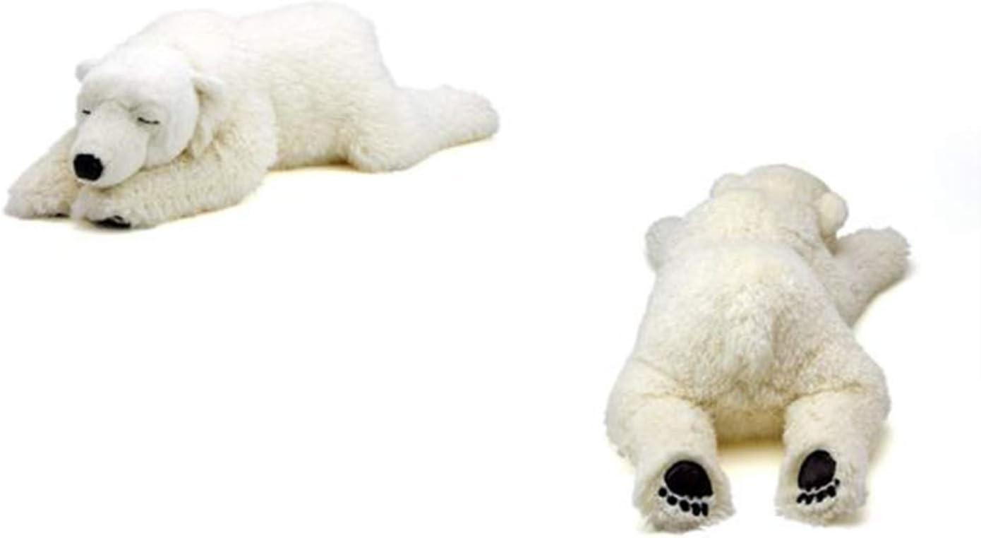 TAMMYFLYFLY Sleep Polar Bear Plush,Cute Stuffed Animal, Plush Toy, 14 Inches Soft Toy (Medium)