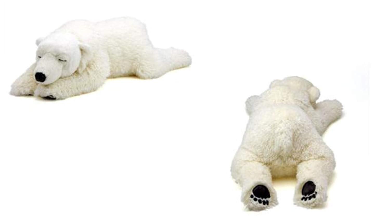 TAMMYFLYFLY Sleep Polar Bear Plush,Cute Stuffed Animal, Plush Toy, 14 Inches Soft Toy (Medium)