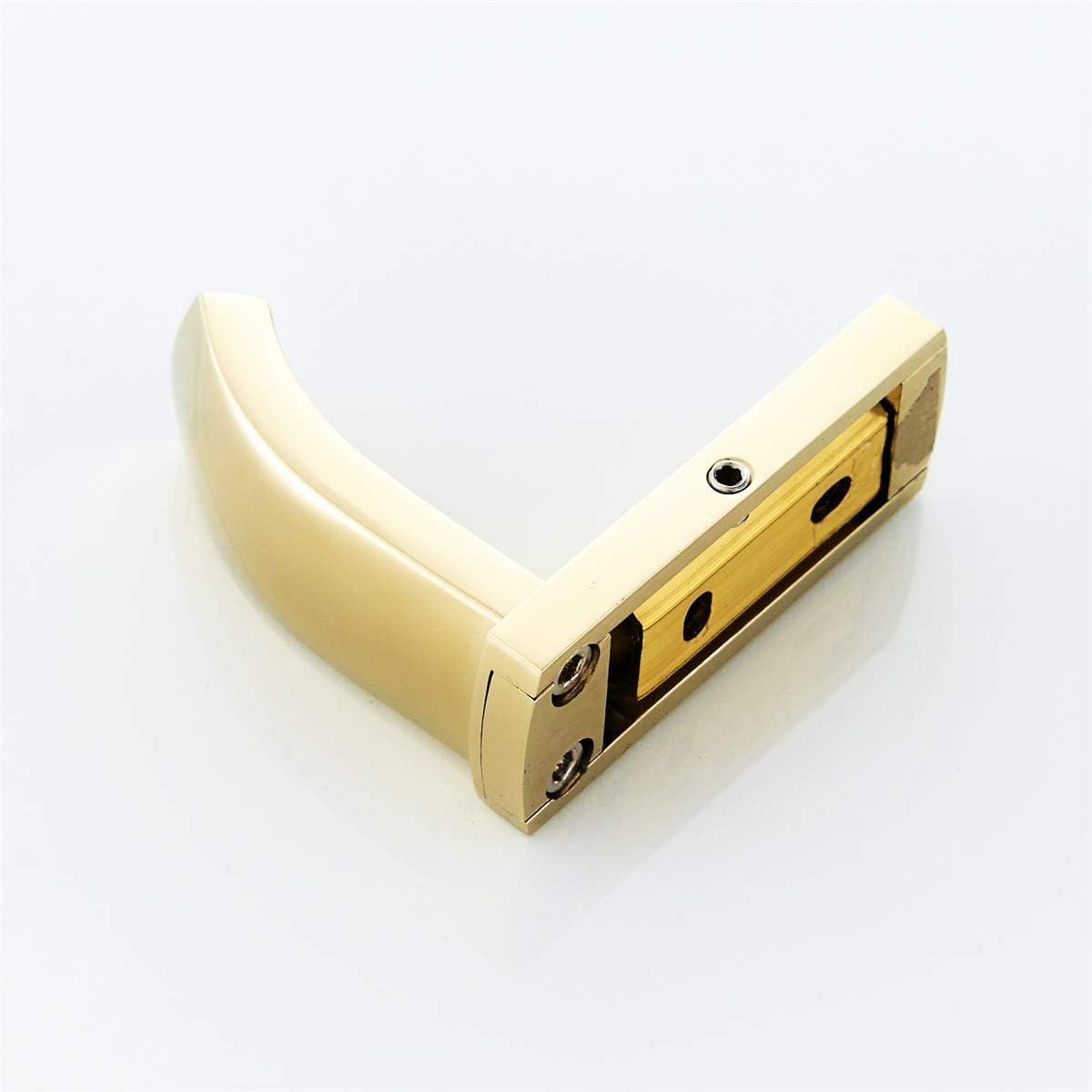 Polished Gold Brass Wall-Mounted J-Shaped Hook