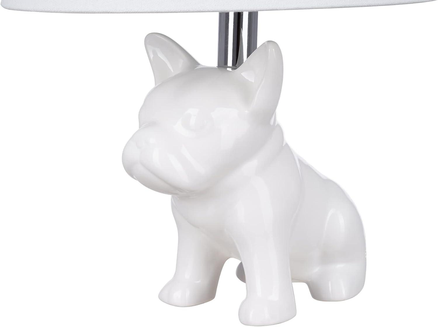 Bulldog Ceramic Table Lamp - White