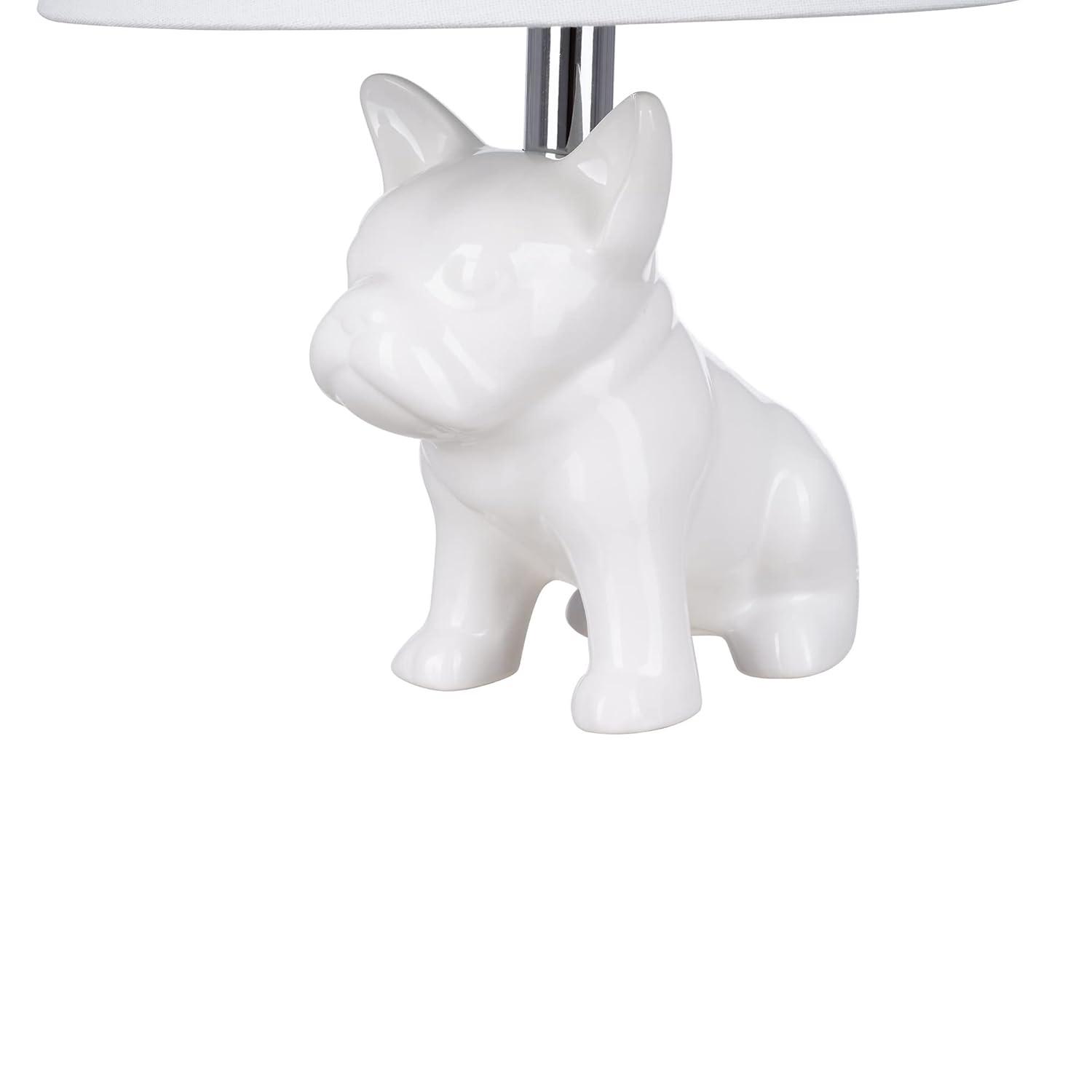 Bulldog Ceramic Table Lamp - White