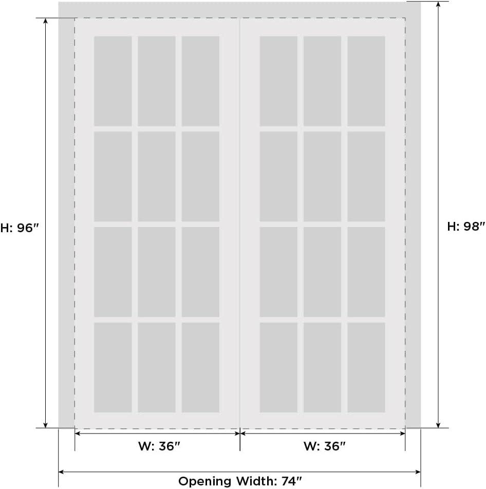 SARTODOORS 2466 Solid + Manufactured Wood Paneled French Doors