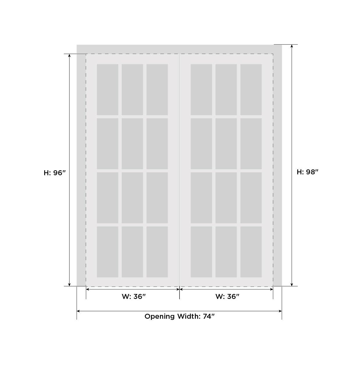 SARTODOORS 2466 Solid + Manufactured Wood Paneled French Doors