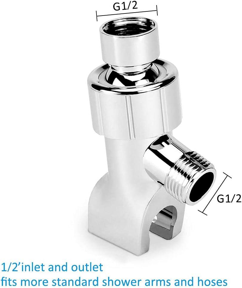 Luxsego Shower Arm Bracket for Handheld Shower Head, Universal Shower Head Holder, Adjustable Shower Arm Mount Bracket with Brass Pivot Ball, Polished Chrome