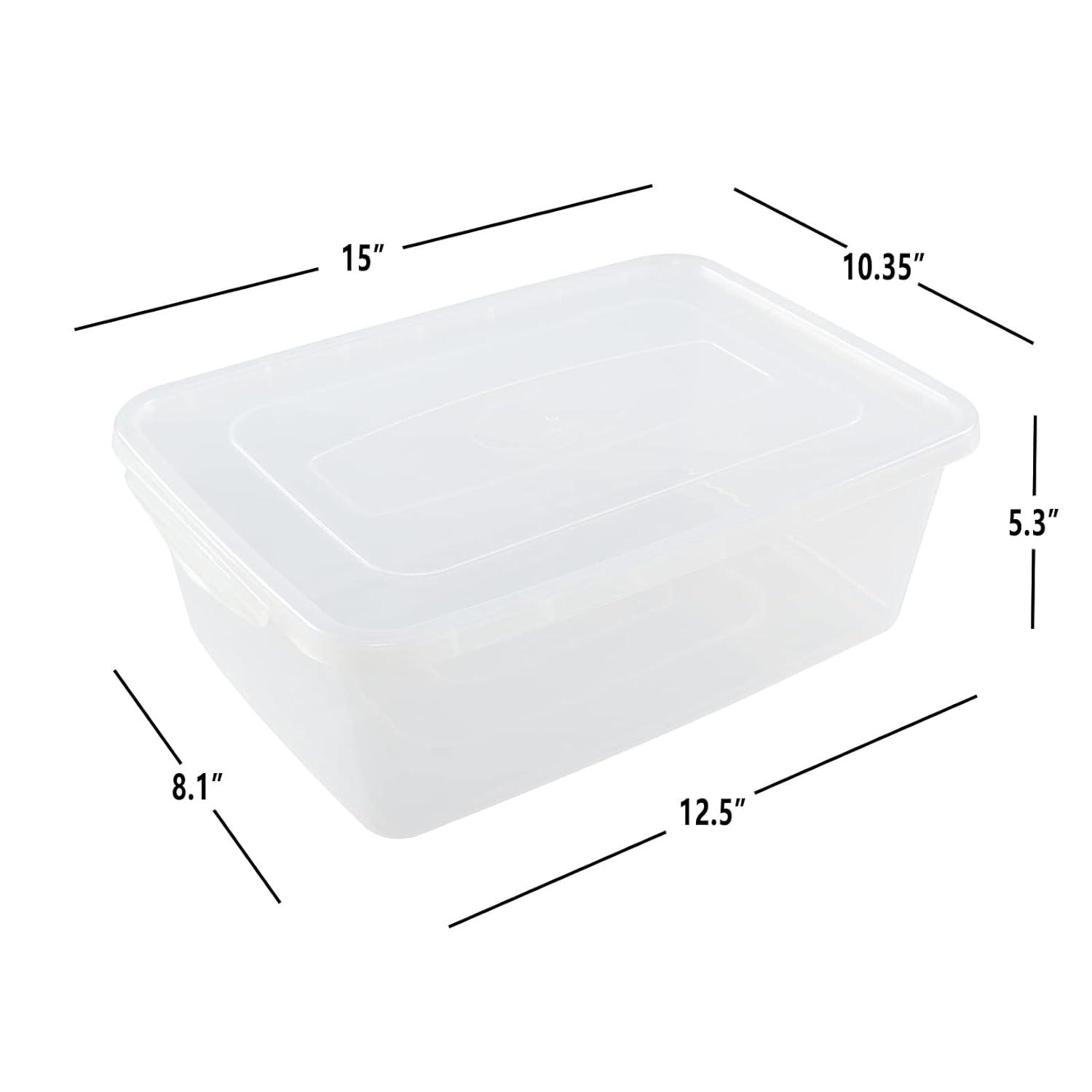4-Pack 14 L Clear Dough Proofing Box, Food Pizza Storage Container