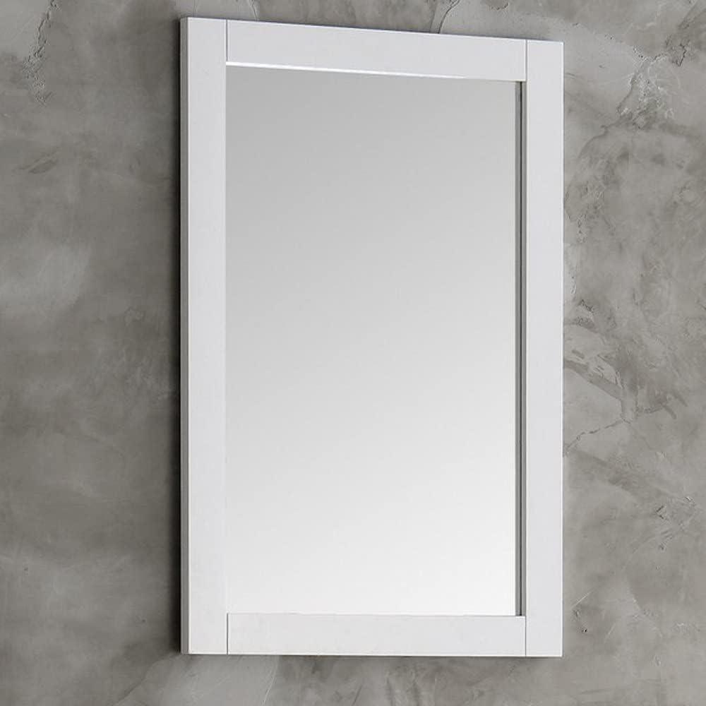 Elegant White Wood Framed 20" x 30" Rectangular Vanity Mirror