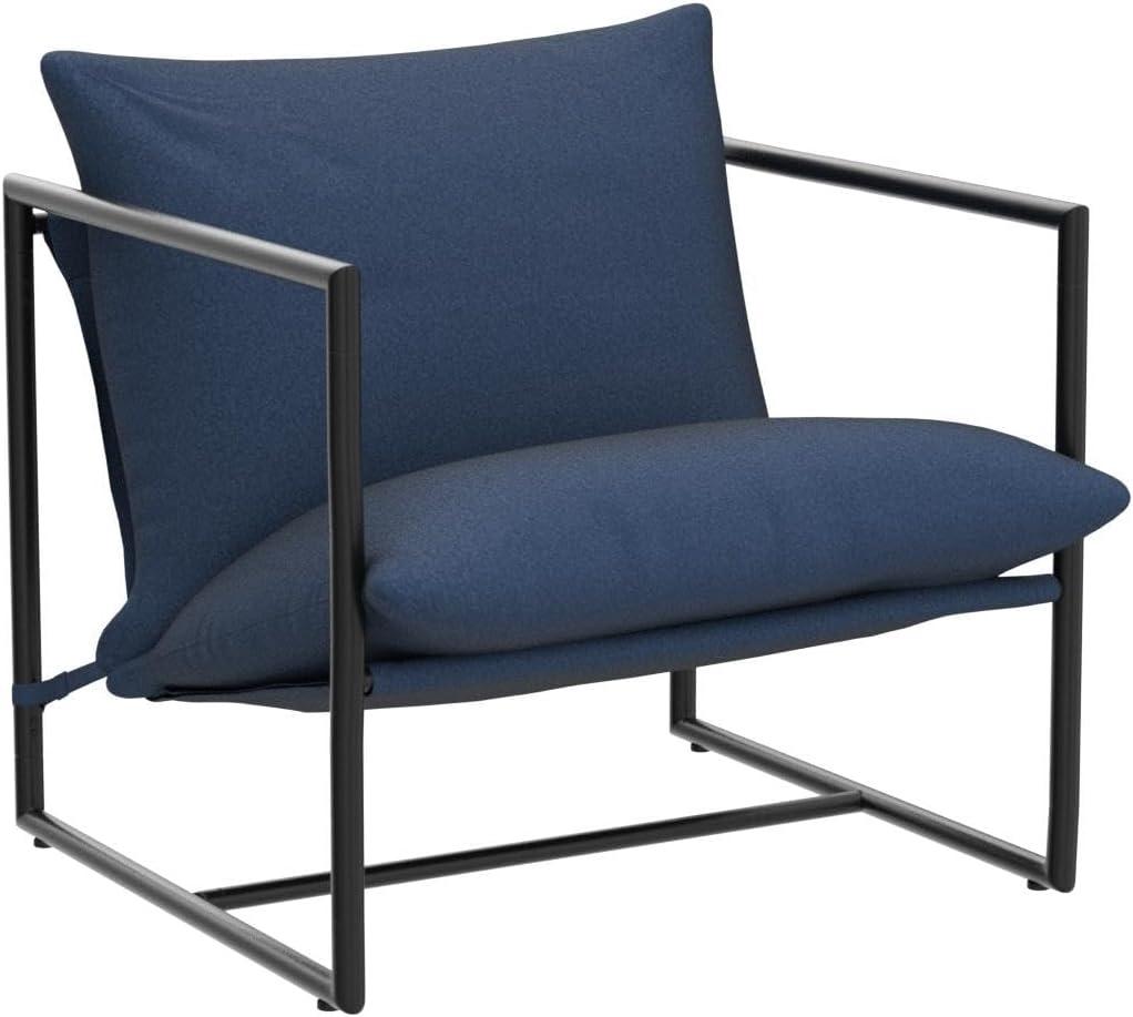 Zinus Aidan Metal Framed Sling Indoor Accent Chair, Navy