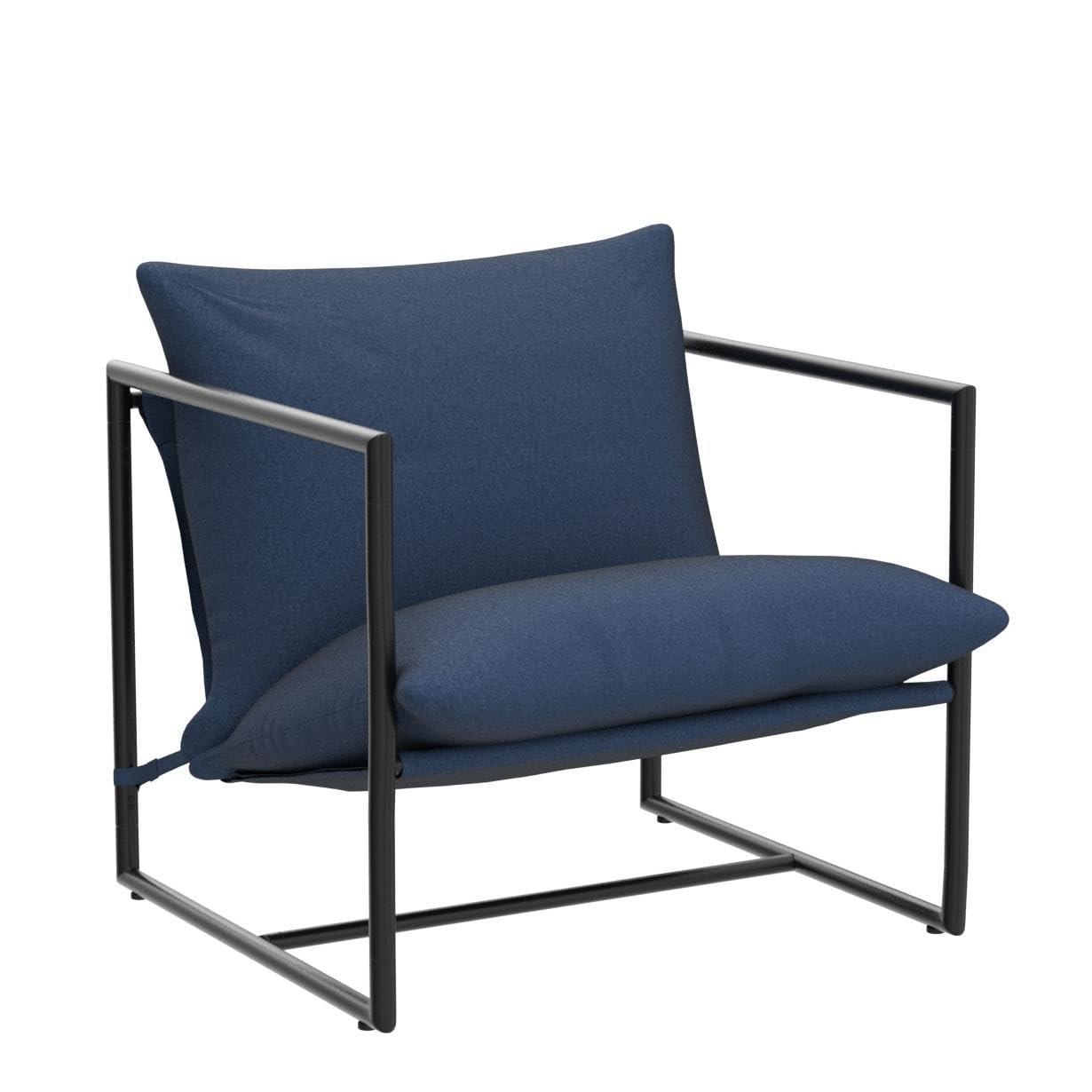 Zinus Aidan Metal Framed Sling Indoor Accent Chair, Navy
