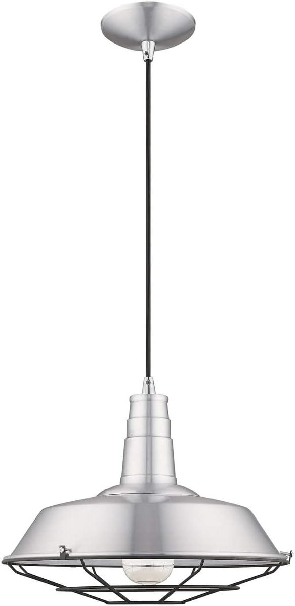 Livex Lighting Metal Shade 1 - Light Chandelier in  Brushed Aluminum