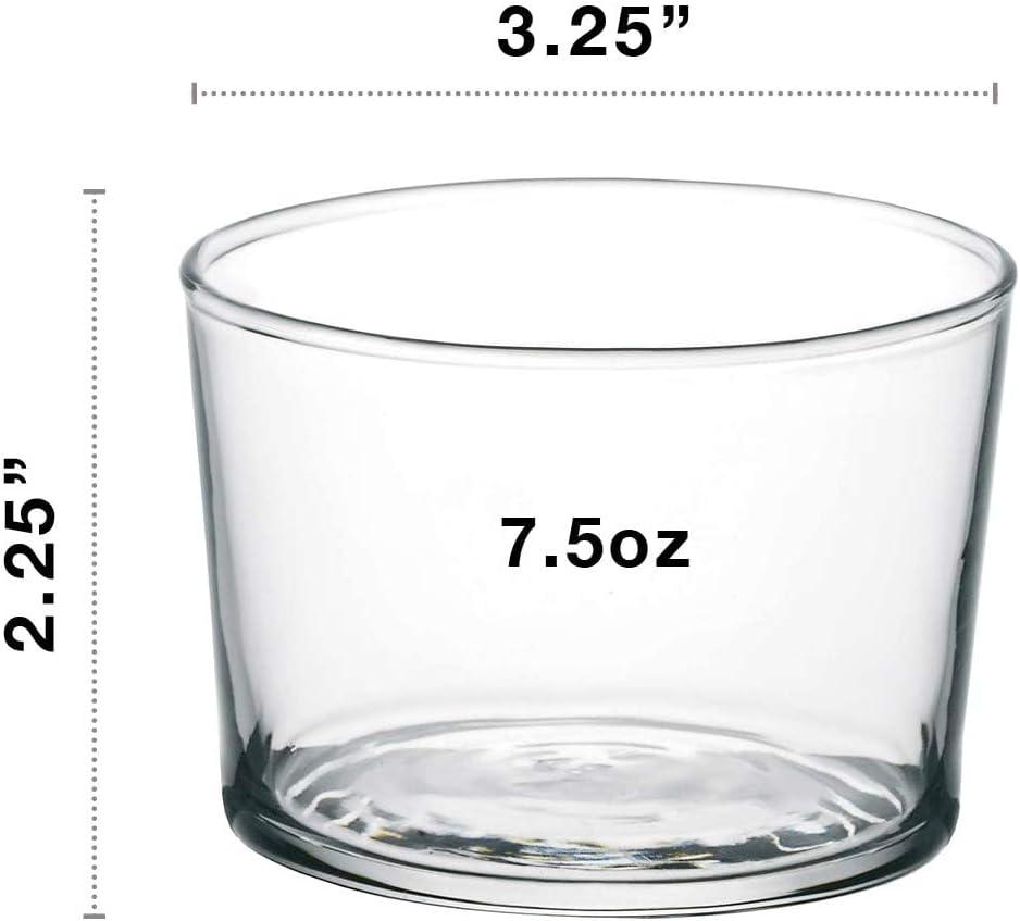 Bormioli Rocco Essential Decor Glassware 7.5 Ounce Drinking Glasses for Water, Set of 12