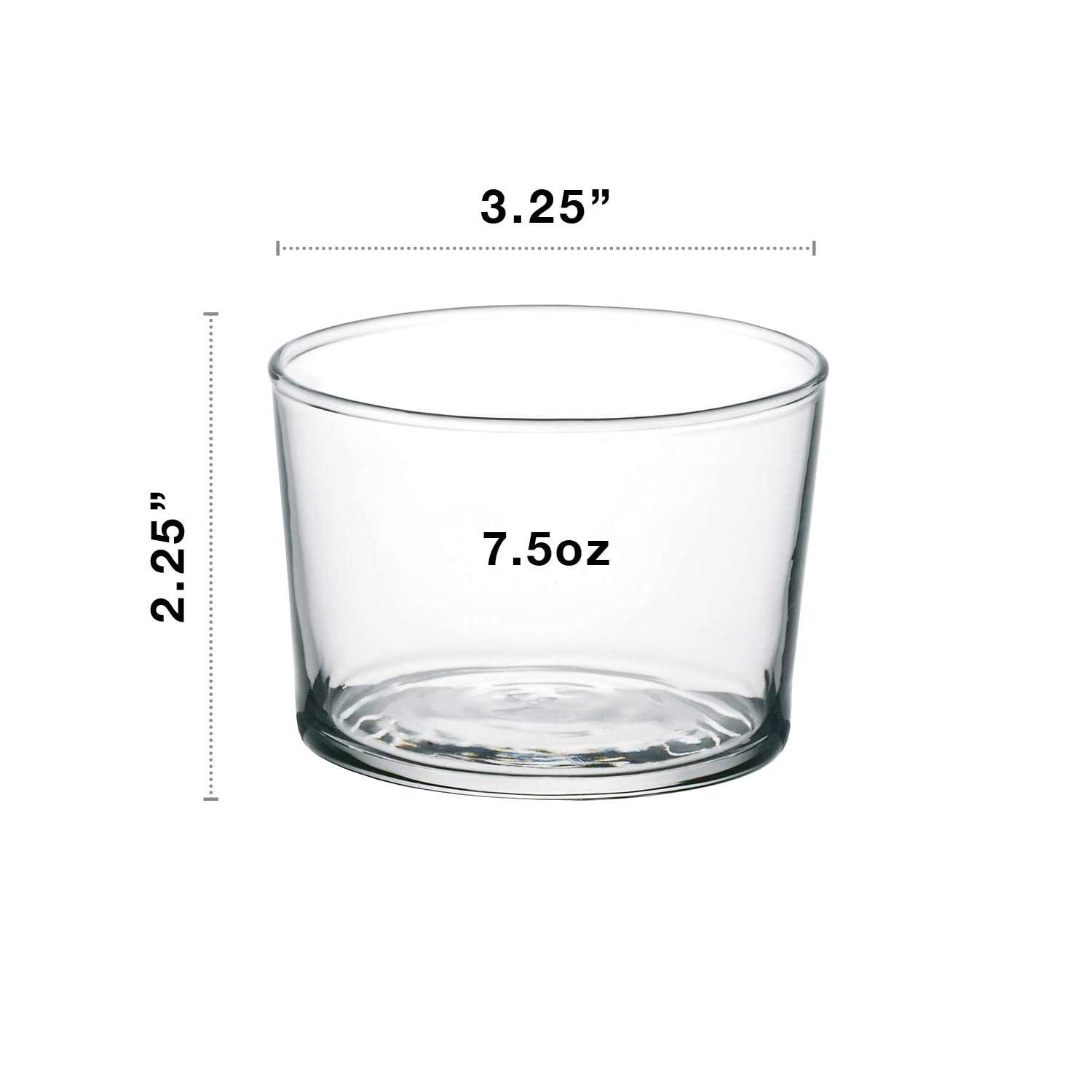 Bormioli Rocco Essential Decor Glassware 7.5 Ounce Drinking Glasses for Water, Set of 12