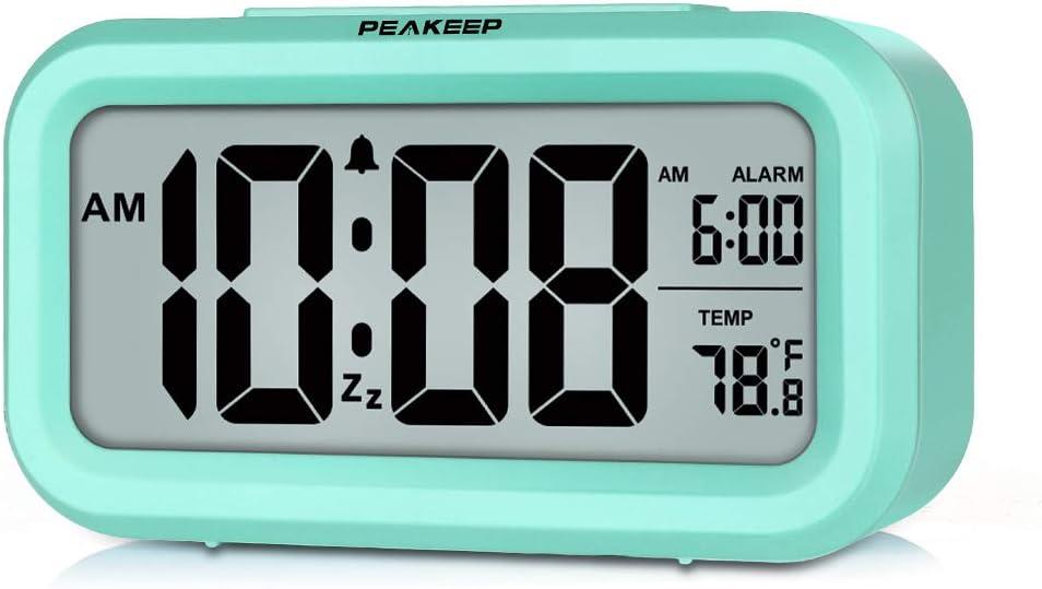 Mint Digital Alarm Clock with Indoor Temperature Display