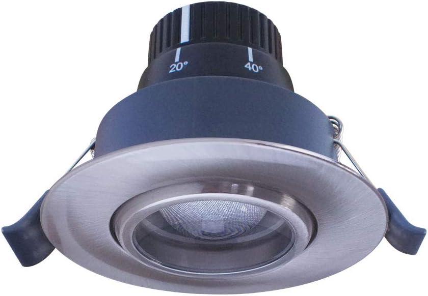 Brushed Steel 2700K Warm White LED Recessed Gimbal Light