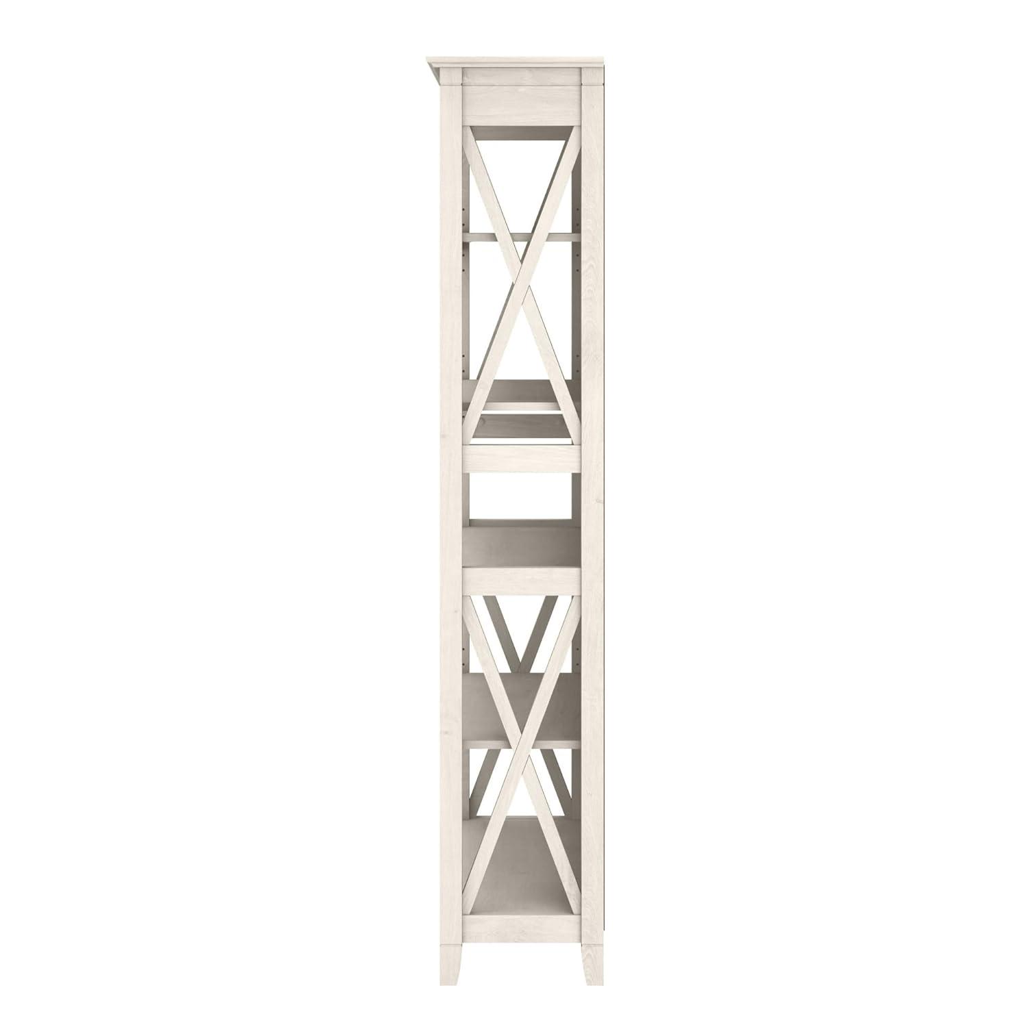 Key West Tall 5 Shelf Bookcase in Linen White Oak - Engineered Wood