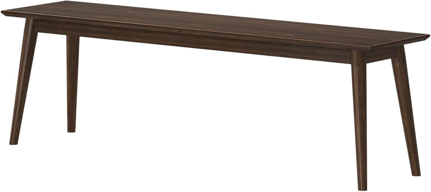 Plank+Beam 59" Mid Century Modern Dining Bench, Wooden Bench for Dining Room, Modern Entryway Bench, Dining Room Bench