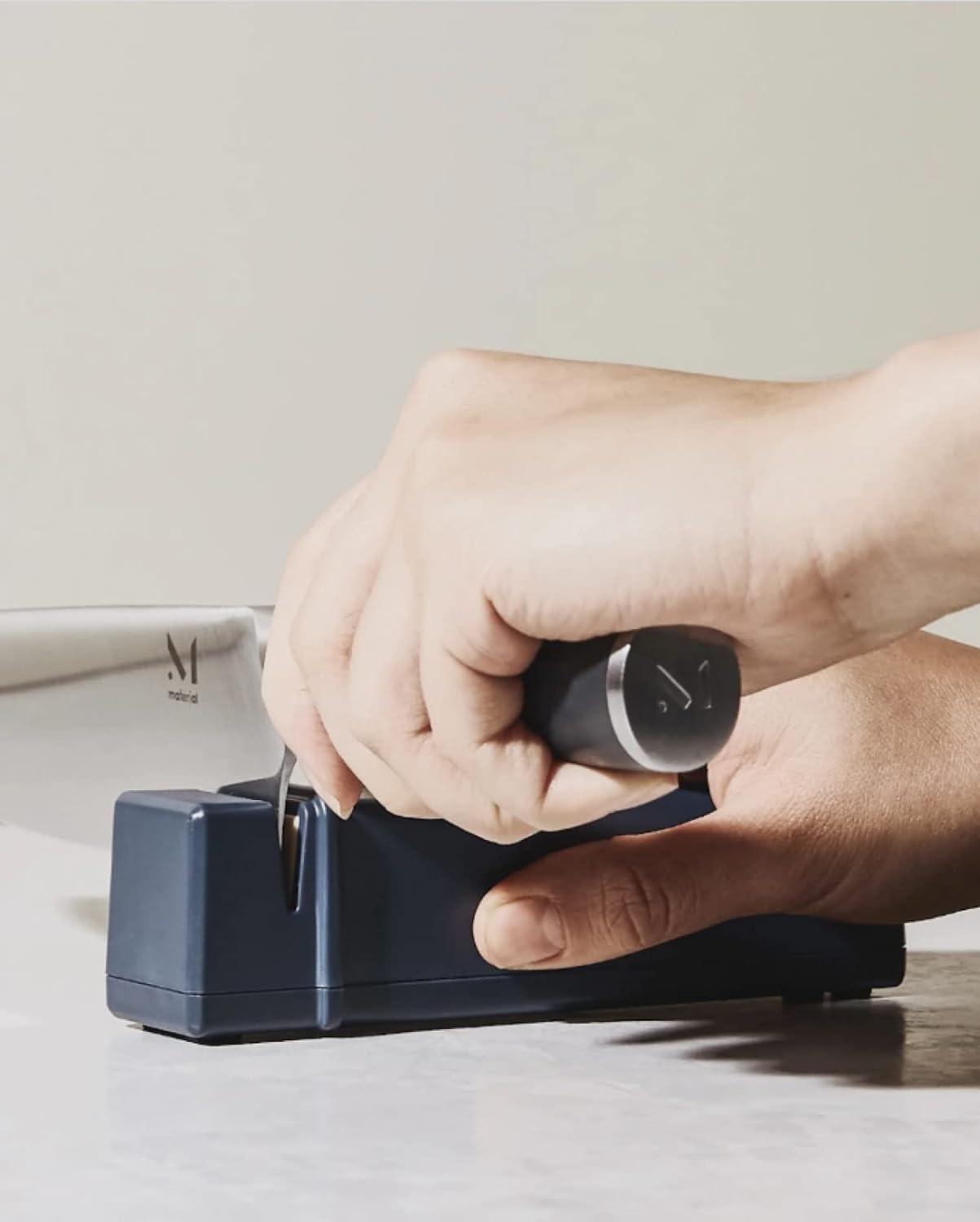 Compact Blue Ceramic Handheld Knife Sharpener