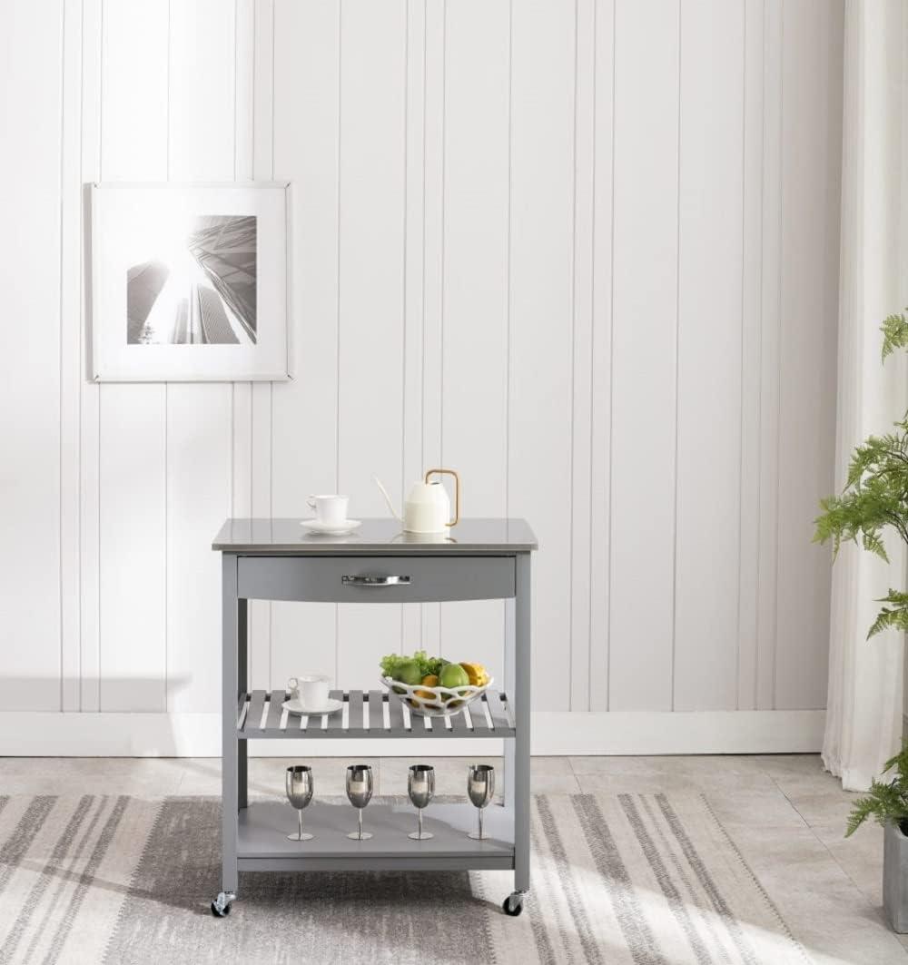 Holland Kitchen Cart with Stainless Steel Top - Boraam