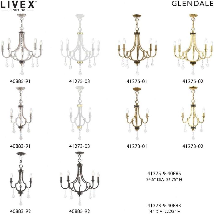 Livex Lighting Glendale 5 - Light Chandelier in  Antique Brass