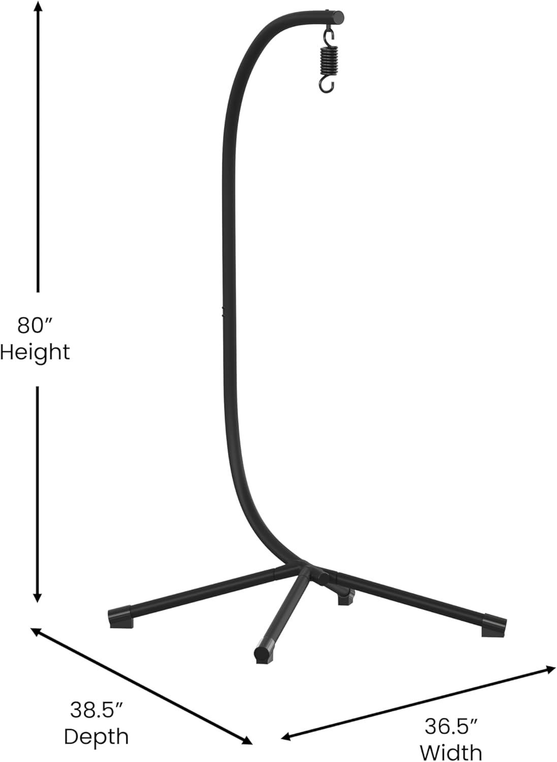 Heavy Duty Black Steel C-Stand for Hanging Chairs