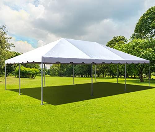 Party Tents Direct 20' x 20' Weekender Pole Party Tent with Sidewalls, Red