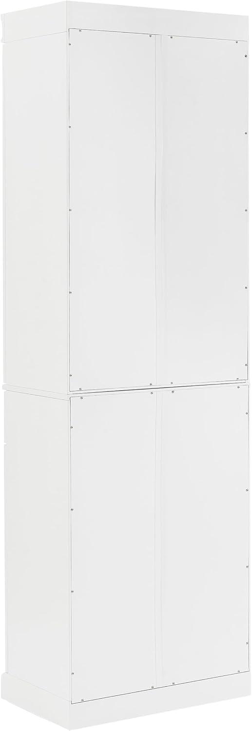 Stanton White Glass Door Pantry with Adjustable Shelves