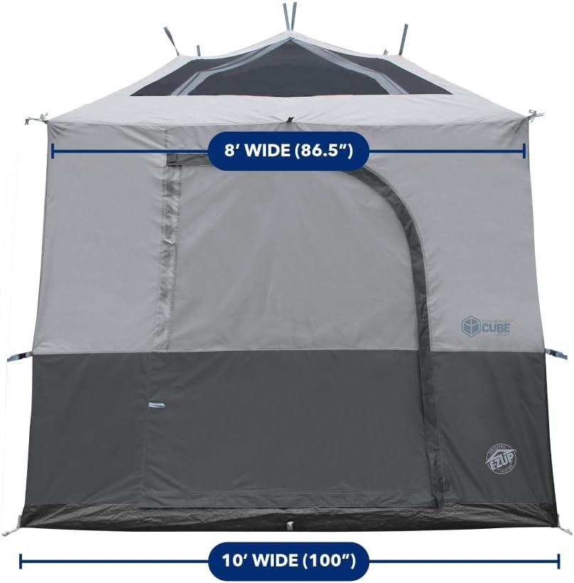 Gray and White 5-Person Pop Up Camping Tent with Aluminum Poles
