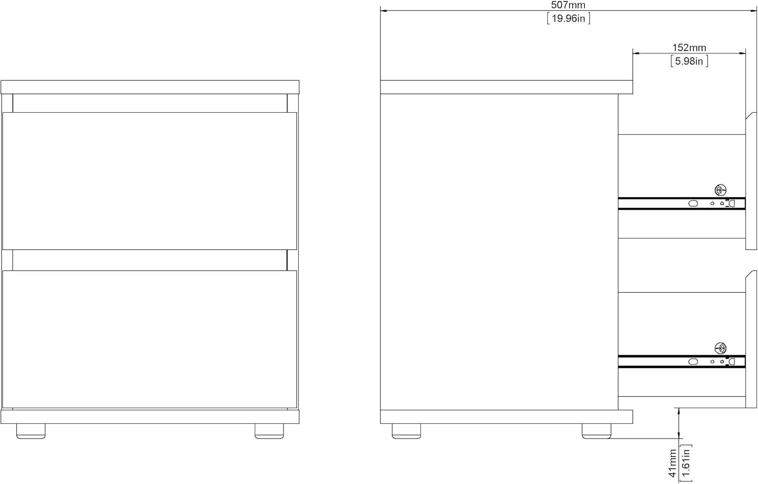 Tvilum, Aurora 2 Drawer Nightstand, White