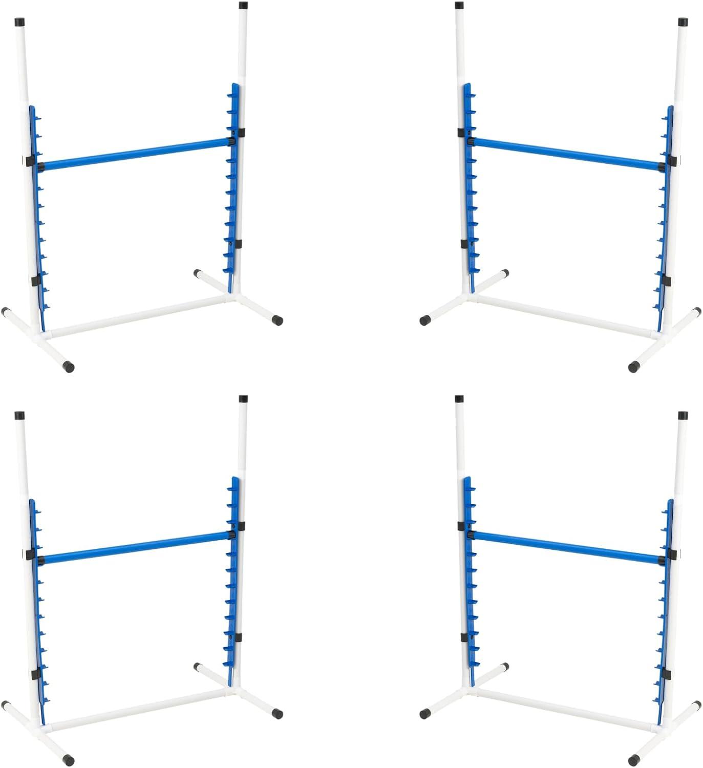 Better Sporting Dogs 4 Pack Adjustable Dog Agility Bar Jumps w/Cup Strips | Competition-Style Jump Cups for Height Class & Safe Displacement