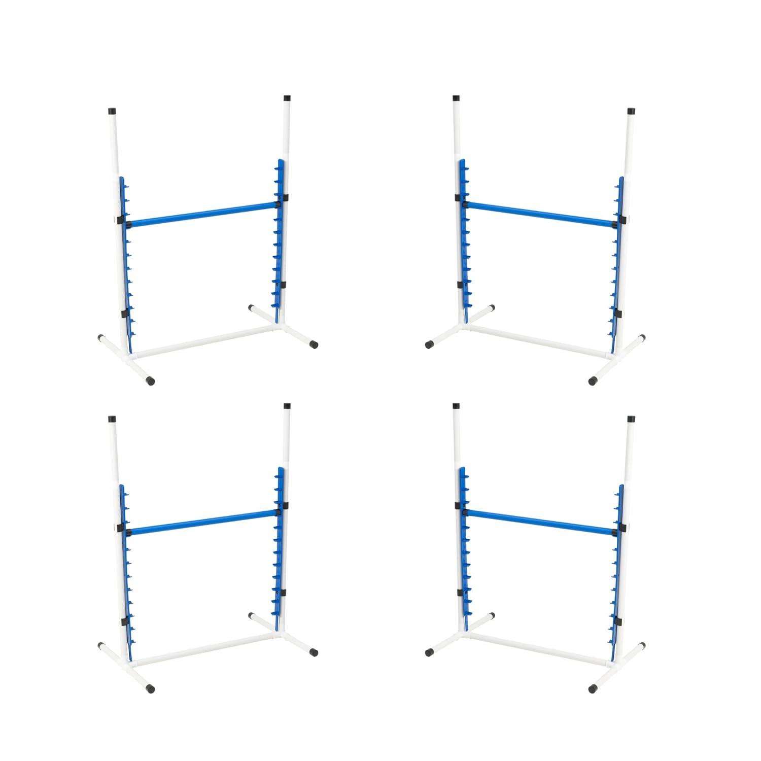Better Sporting Dogs 4 Pack Adjustable Dog Agility Bar Jumps w/Cup Strips | Competition-Style Jump Cups for Height Class & Safe Displacement