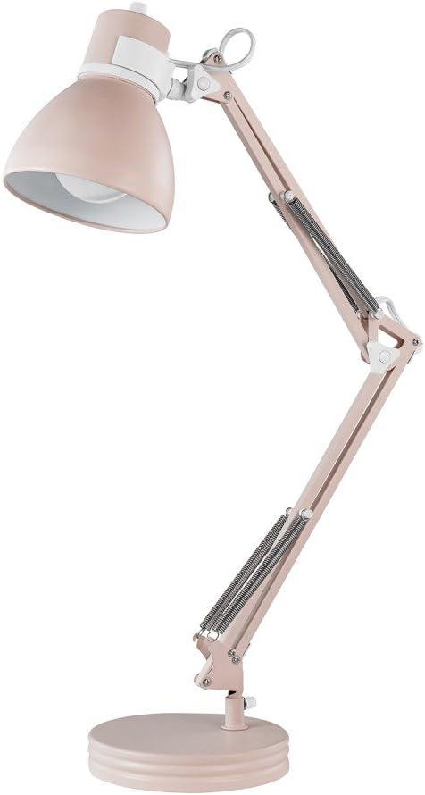 Adjustable Matte Rose Clip-on Lamp with Swing Arm