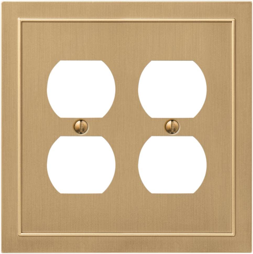 Amerelle 57DDBZ Bethany Wallplate, 2 Duplex, Cast Metal, Brushed Bronze, 1-Pack