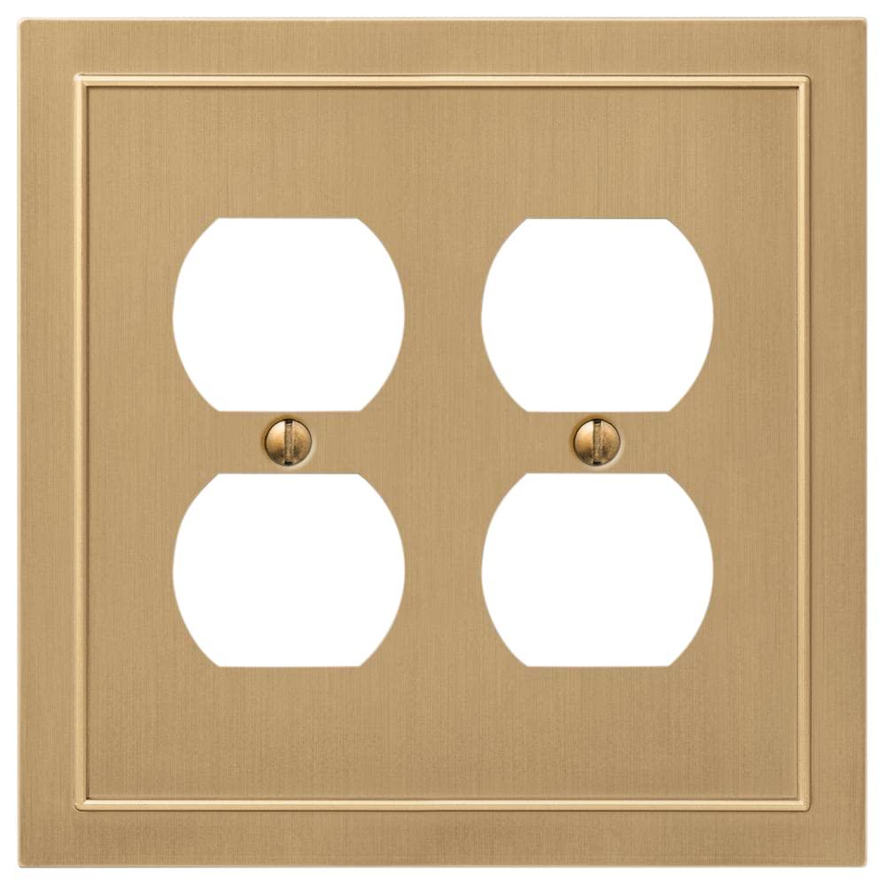 Amerelle 57DDBZ Bethany Wallplate, 2 Duplex, Cast Metal, Brushed Bronze, 1-Pack