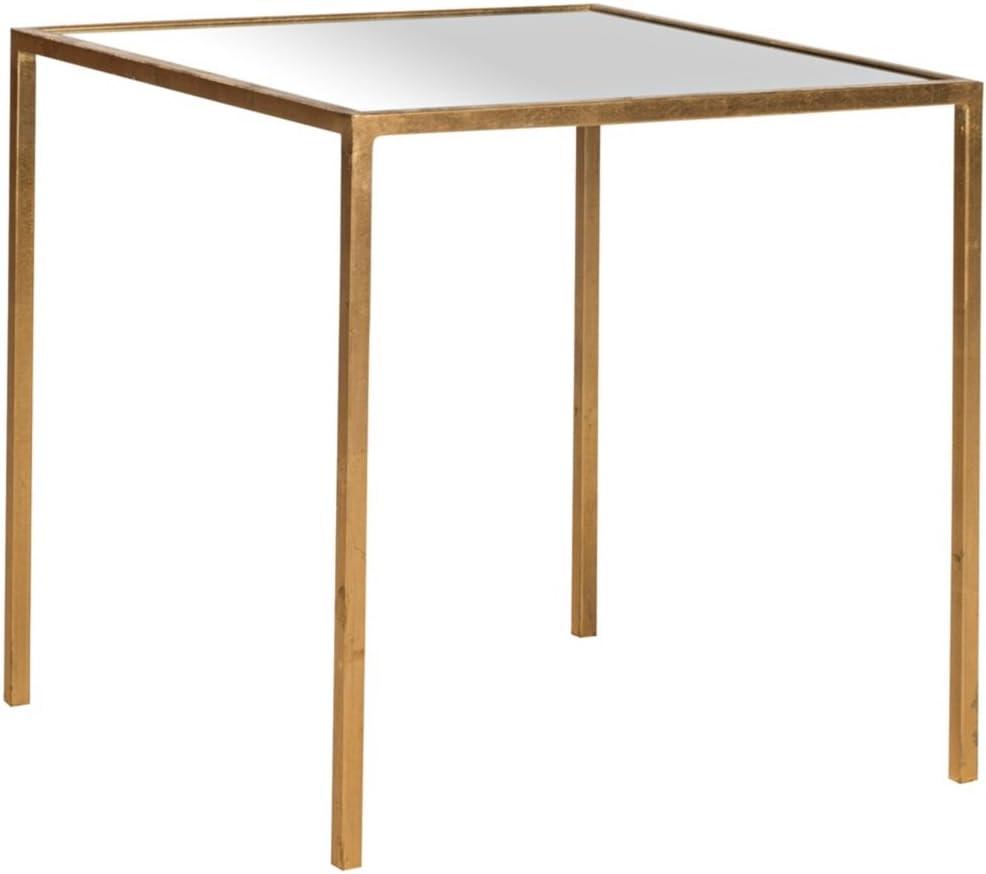 SAFAVIEH Kiley 18 in. H Classic Leaf Mirror Top Accent Table, Gold