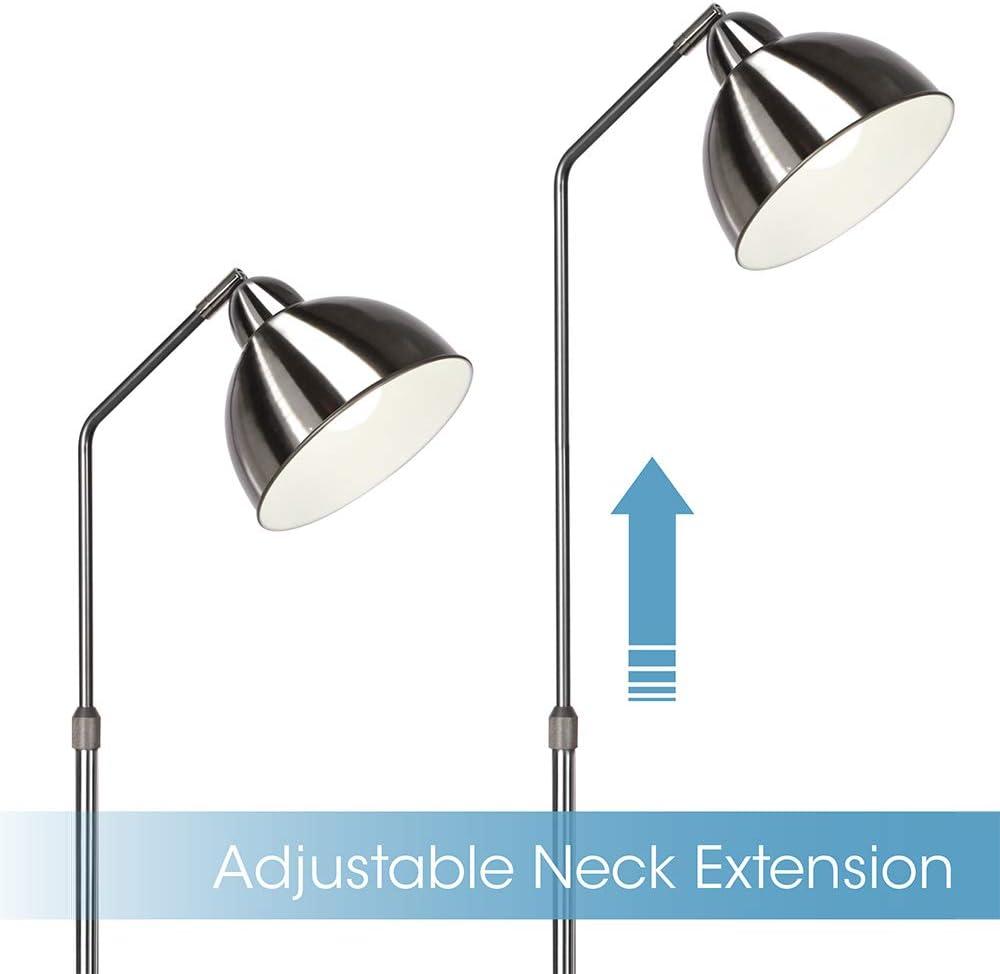 Covington Silver Adjustable LED Floor Lamp with Metal Base