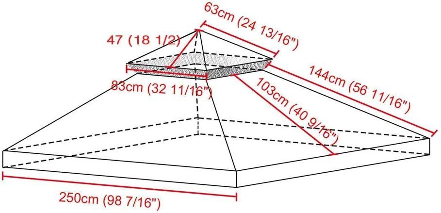 Yescom Yescom Canopy Top Replacement for 2-Tier Crescent TJSG081 Gazebo Outdoor Garden Yard Patio Cover