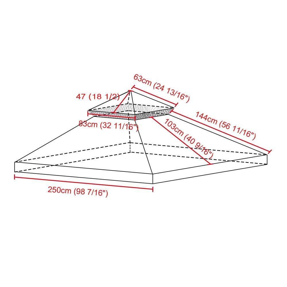 Yescom Yescom Canopy Top Replacement for 2-Tier Crescent TJSG081 Gazebo Outdoor Garden Yard Patio Cover