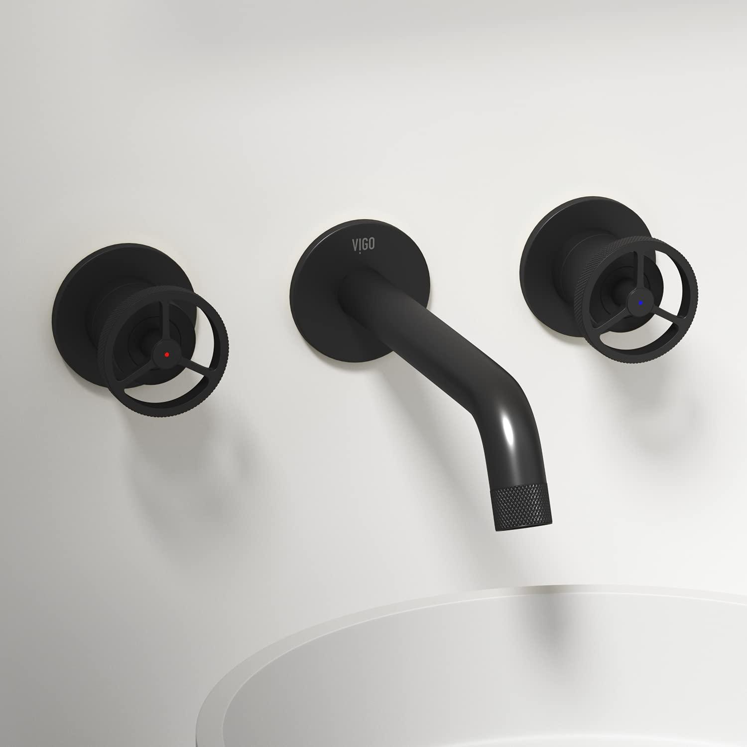 Cass 3" H Two Handle WaterSense Wall Mount Bathroom Faucet