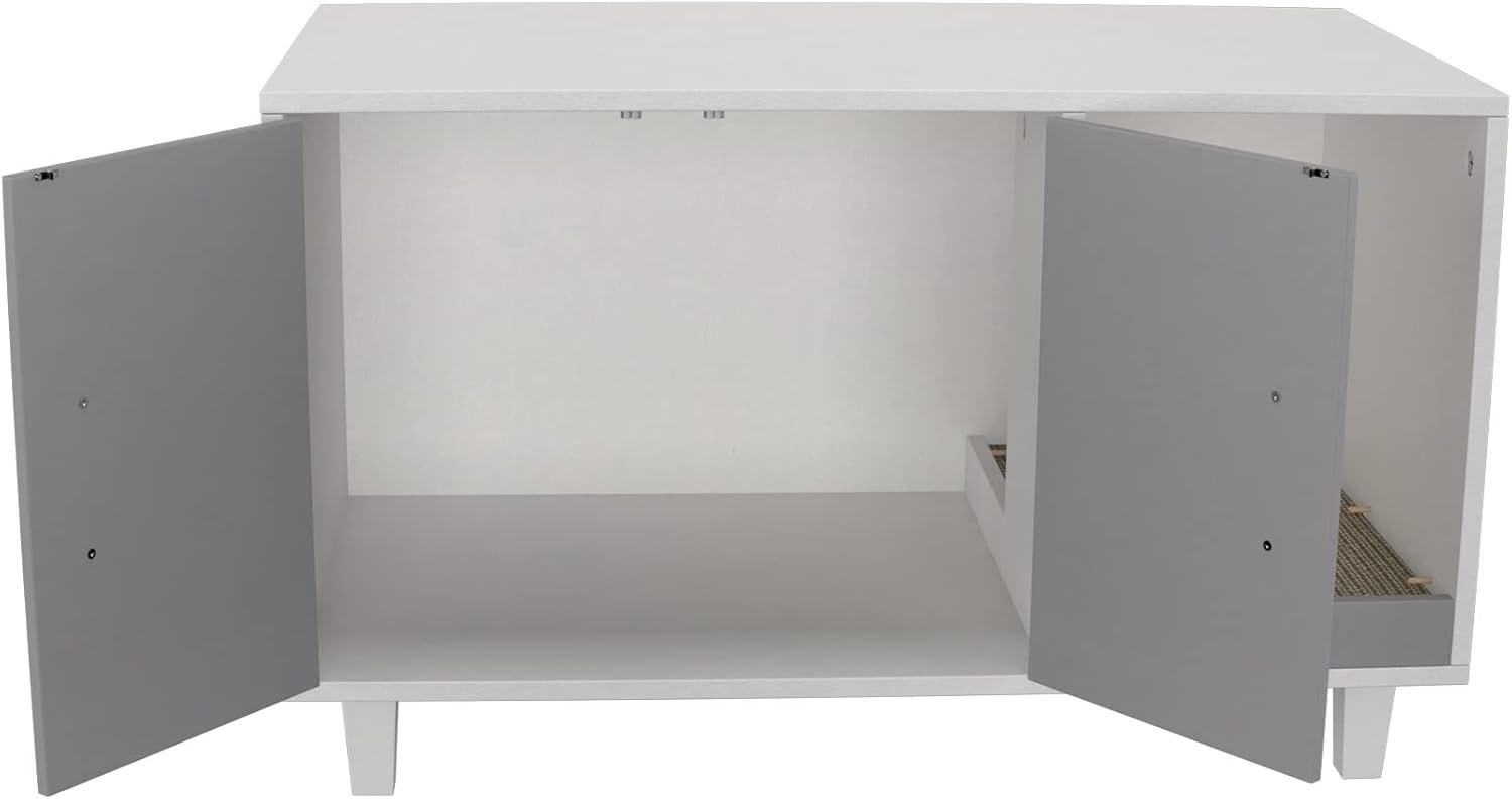 GDLF Pet Crate Cat Washroom Hidden Litter Box Enclosure  as Table Nightstand with Scratch Pad,Stackable