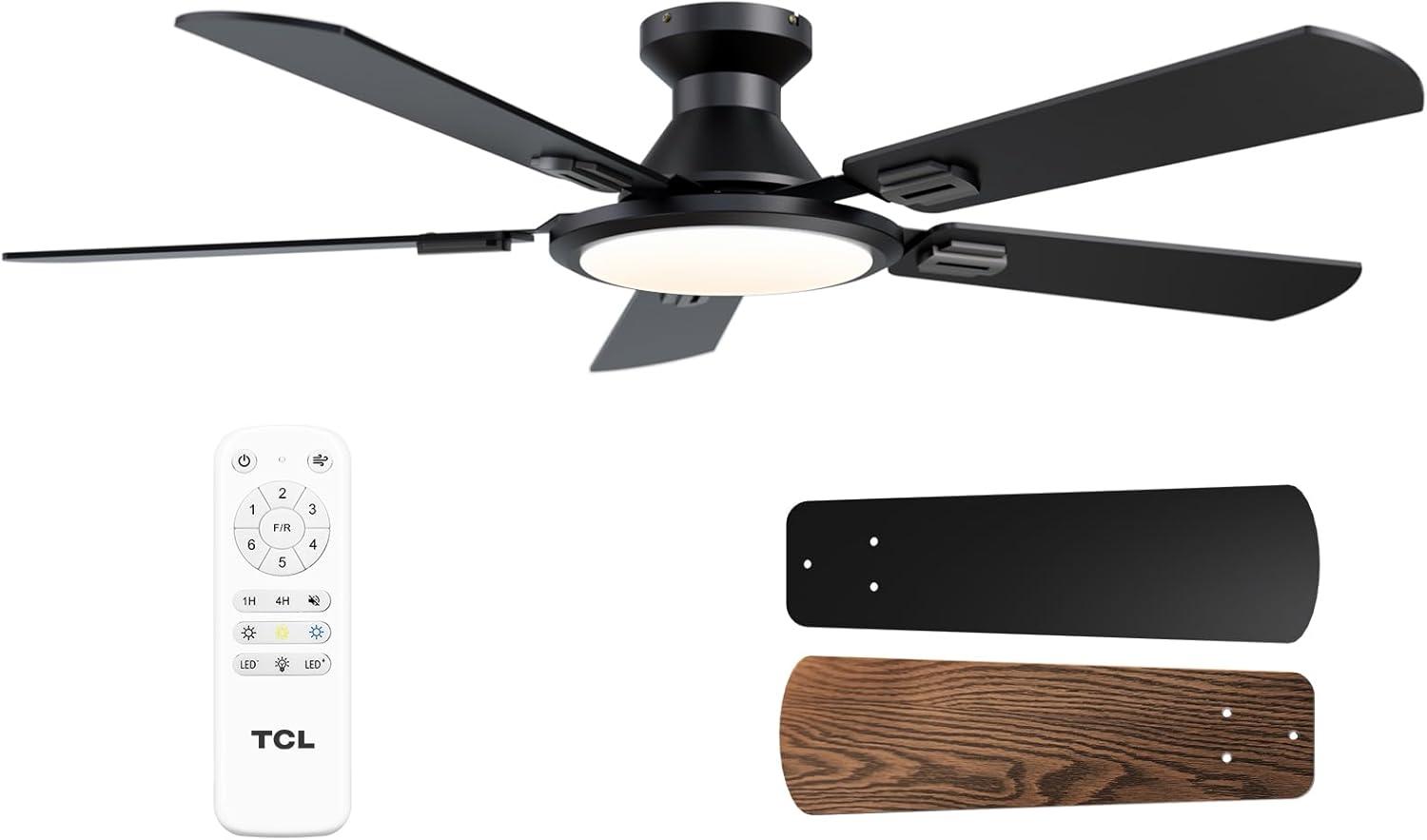 MAXAYA Ceiling Fan With LED Light 22 Inch Large Air Volume ...