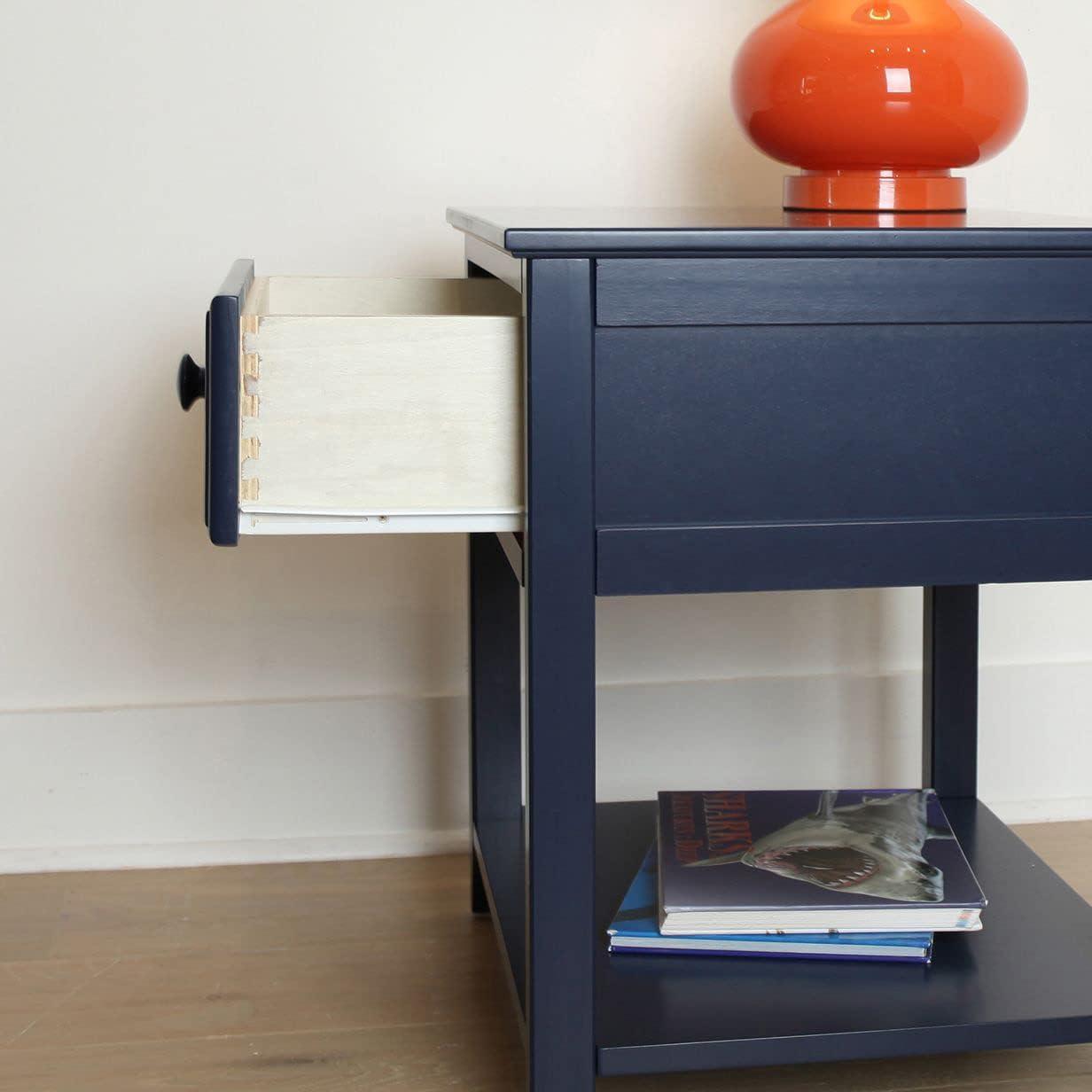 Max & Lily Nightstand with Storage Drawer, Small Solid Wood Bedside, Side Tables for Bedroom