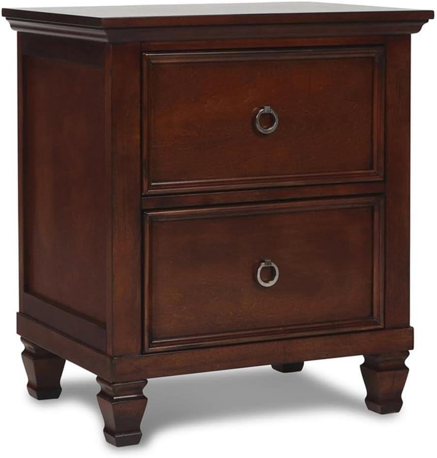 New Classic Furniture Tamarack Solid Wood 2-Drawer Nightstand in Cherry