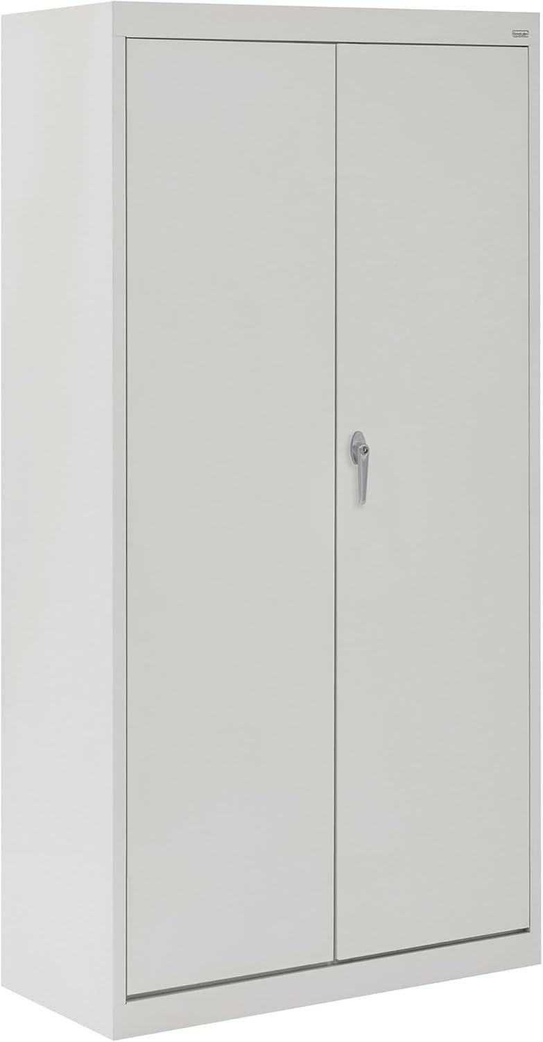 Dove Gray Steel Lockable Office Storage Cabinet with Adjustable Shelving