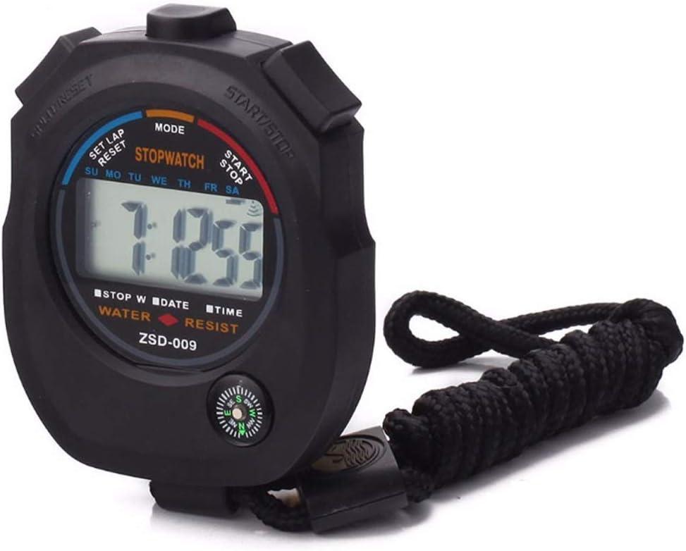 Black Multi-Function Digital Sport Stopwatch Timer with Large Display