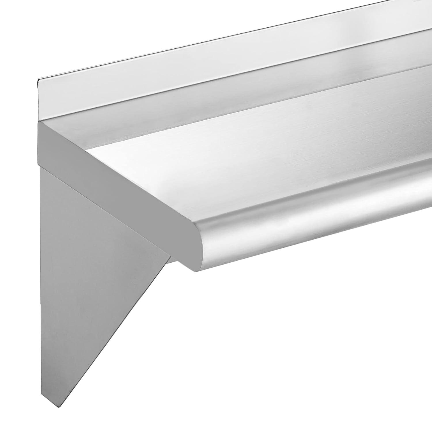 Stainless Steel 12x24 Industrial Wall Mount Kitchen Shelf