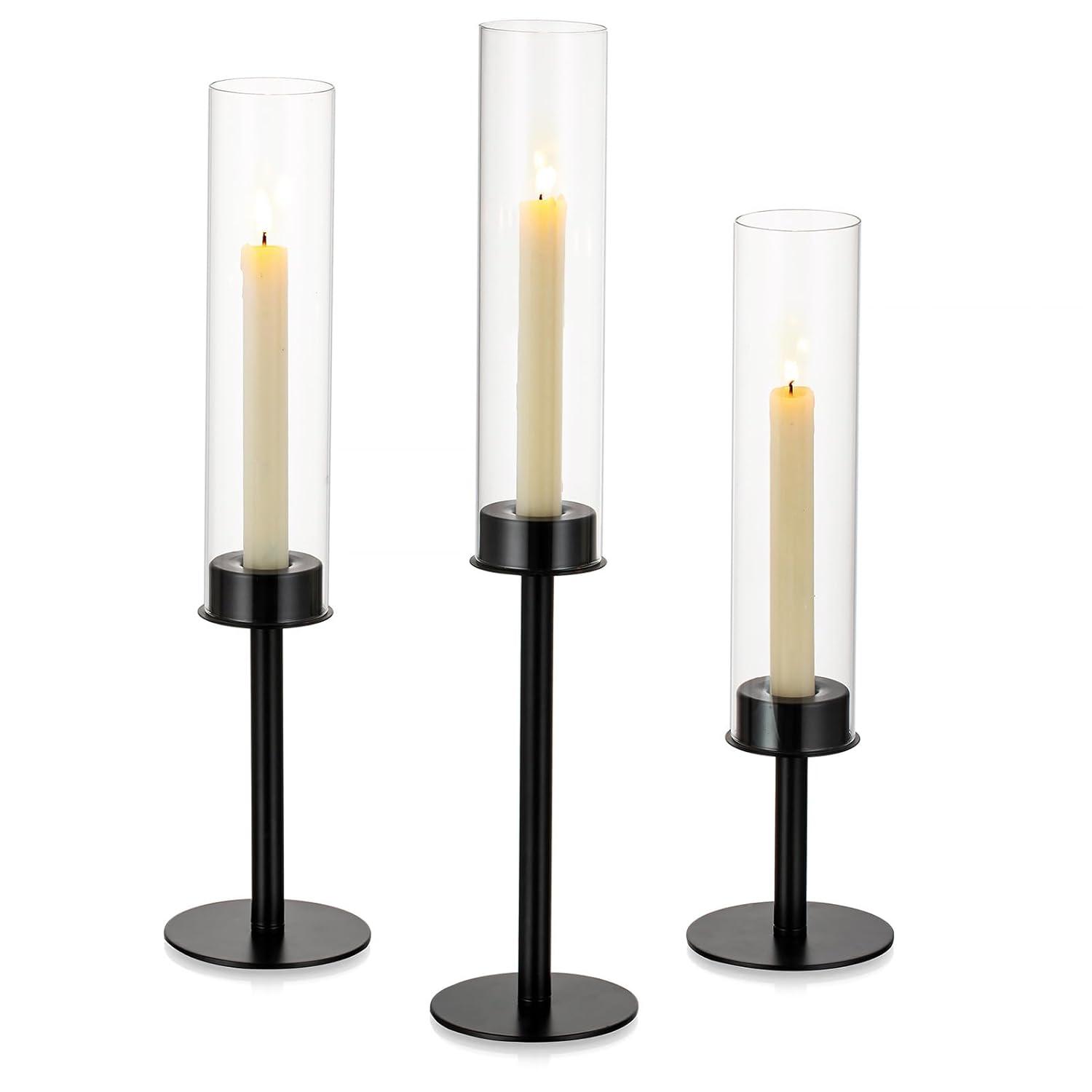 NIERBO Candlestick Holders Hurricane Candle Holder, 3pcs Candle Stick Candle Holder Candelabra | Wayfair