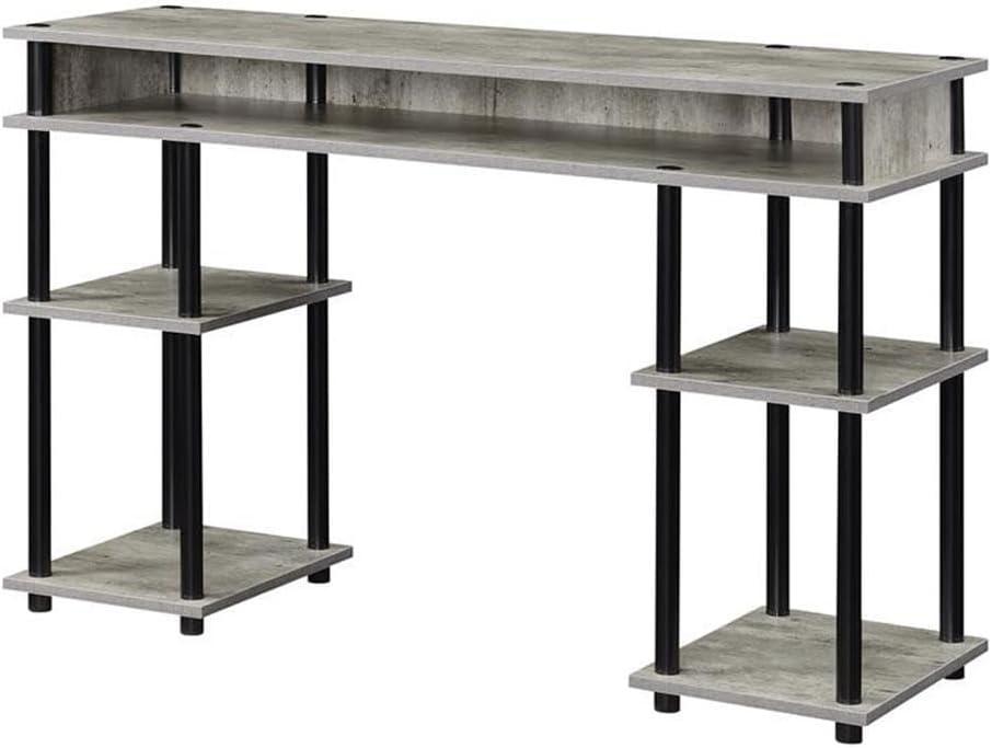 Convenience Concepts Designs2Go 30" Tall No Tools Student Desk with Shelves, Faux Birch/Black